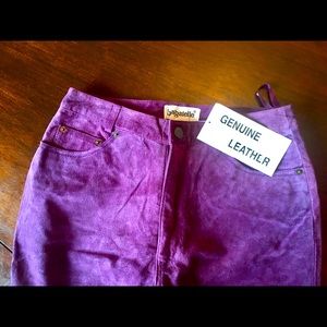 Genuine Leather Suede Pants Vintage Bagatelle NWT